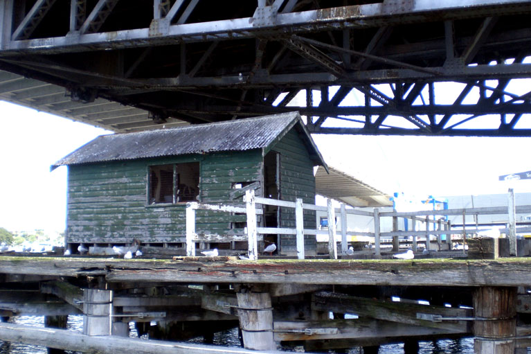 old shed under the old bridge