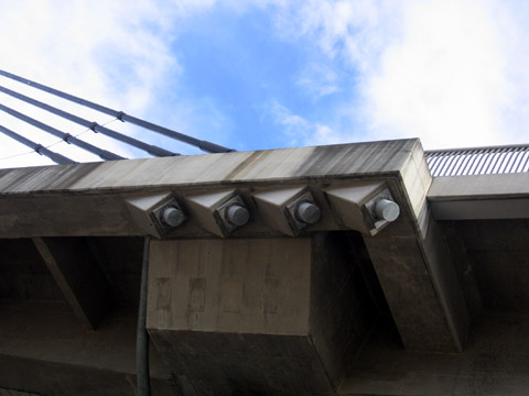 Anchor points under the deck - western end
