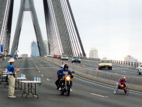 Paralympic Marathon wheelchair runner
