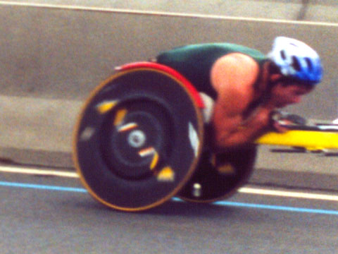 Paralympic Marathon another wheelchair runner
