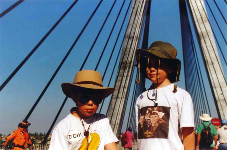 George and Sam - two youg walkers