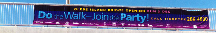 Banner promoting the walk
